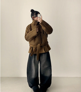 Pony Thick Belt Double High Neck Coat