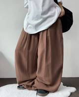 Lペールリネンバルーンロングパンツ 🤎💛🖤3COLOR