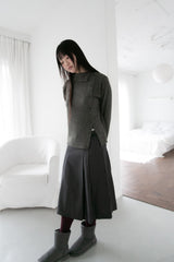 bokashi unbal collar knit top(4colors)
