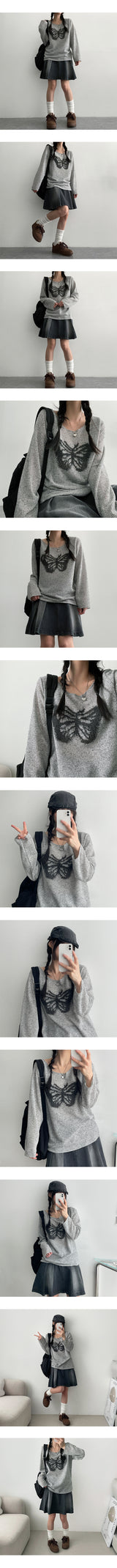Hjoo Butterfly Summer Long Sleeve Knitwear