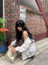 リョウガ メッシュ サマー ストリング フード ジップアップ