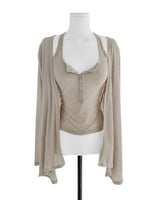 mokamous drape halter TOP + loose CD SET