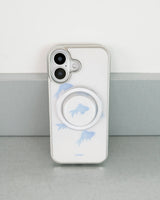 ブルー フィッシュ シルバー アイフォン ギャラクシー ケース(MagSafe)