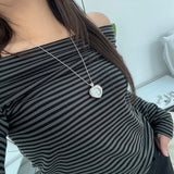 Twinkle Heart Clock Long Necklace