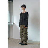 シグネチャーレザーカーゴパンツ(カーキ)