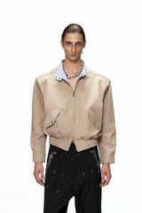 Striped Stand Collar Jacket