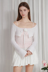 ROSE CORSAGE BOLERO white