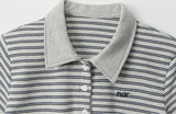 Cozy ストライプカラーTシャツ 231949406