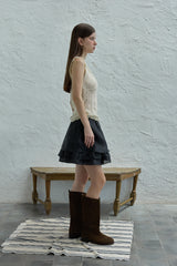 Ribbon sleeveless knit_cream
