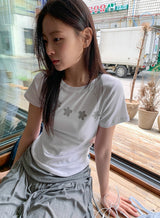 ダルトンフラワープリンティングモーダル半袖Tシャツ