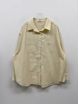 Creme Two-Pocket Cotton Over Fit Shirt
