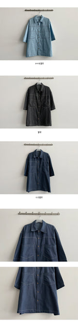 Landistich Denim Box Short Sleeve Shirt