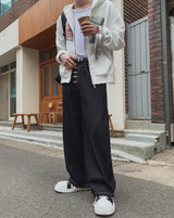ルックファイヤーバックルバルーンワイドデニムパンツ