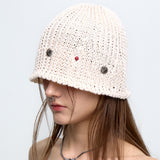 RIVET BUCKET BEANIE - IVORY