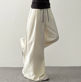 Lenny waist banding color nylon rust lock wide pants