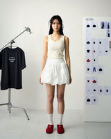 [UPDRAFT]BALLOON NYLON SKIRT WHITE
