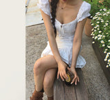 [ clean + pure ] bouquet cotton square puff midi ops