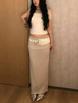 Jelly Shirring Long Skirt