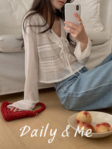 frill see-through cardigan(4color)