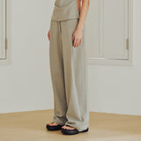 Linen Wide Pants (BEIGE)