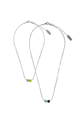 Snake chain] mini double smile necklace