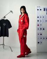 [UPDRAFT]PATCH POCKET COTTON SWEAT PANTS RED for women