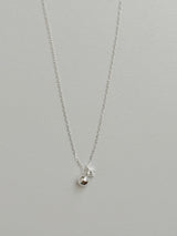 [silver 925] mini ball cubic earring necklace set / daily guest look simple silver wedding