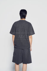 24FW APPLIQUE LOGO PIGMENT SHORT PANTS CHARCOAL
