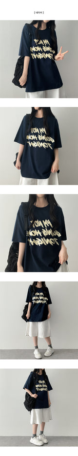 オジーレタリングオーバーサイズフィットショートスリーブTシャツ
