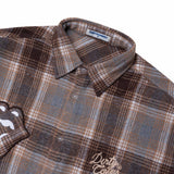 DCxRS ウエスタンリベットフラネルシャツ Brown