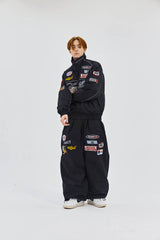 RACING PATCH SUPER WIDE PANTS BLACK