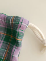 Check string pouch - light purple L