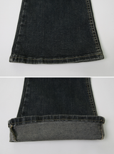 Cat Washing Denim Bootcut Pants