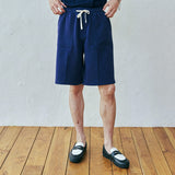 front seam fatigue short pants navy
