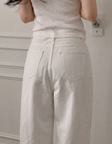 Darunel Cotton Hidden Banding Wide Pants (3color/ 2type)