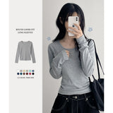 スペシャル プランド セール✨ 12カラー ベーシック ロングスリーブTシャツ、ラウンドネック ロングスリーブTシャツ (12 colors)