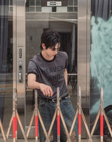 リンザー レタリング カラー マッチング ショート スリーブ Tシャツ