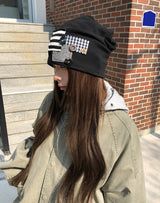 Mix Patch Button Beanie