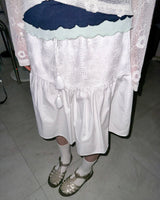 (2color) Flower Embroidery Flare Midi Skirt