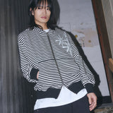 Untitled Starrynight Small Stripe Hood Zip Up Black White