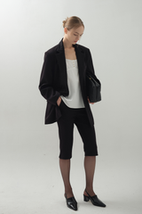Glossy Wide Jacket_Black