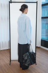 Sheer Button Down Loose Shirt (Sky Blue)