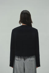 WOOLLY NO COLLAR JACKET
