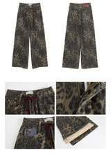 Leopard Cotton Wide Pants