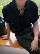 [S/S] Western シースルーリンクルシャツ(3color)