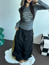 FLEECE❤TRACK BIG POCKET LONG WIDE BALLOON PANTS 🖤🩶💛4COLOR