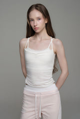 Strawberry milk sleeveless top, White