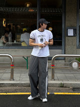 [SET] US Vintage Ringer Short-Sleeve T-Shirt + Valen Cut-Line Track Nylon Pants