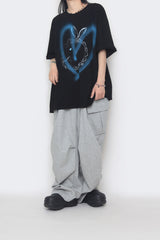 レビットハートスプレー半袖Tシャツ