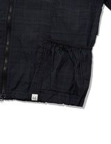 RUFFLE CHECKERED WINDBREAKER JACKET(BLACK)